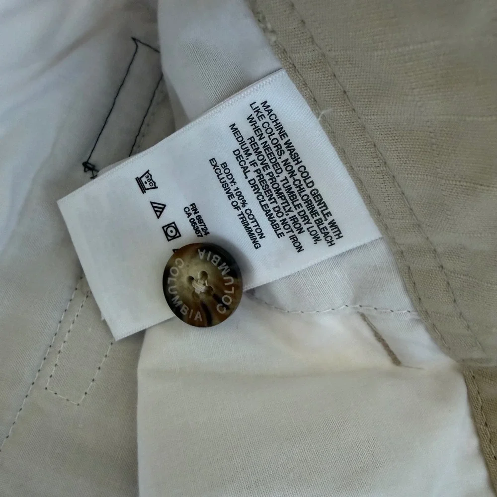 Columbia Mens Tan‎ Ripstop Cargo Shorts Cotton Khaki 30W 11L Outdoor Hiking